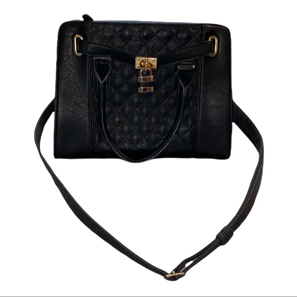 Dasein black handbag with shoulder strap.